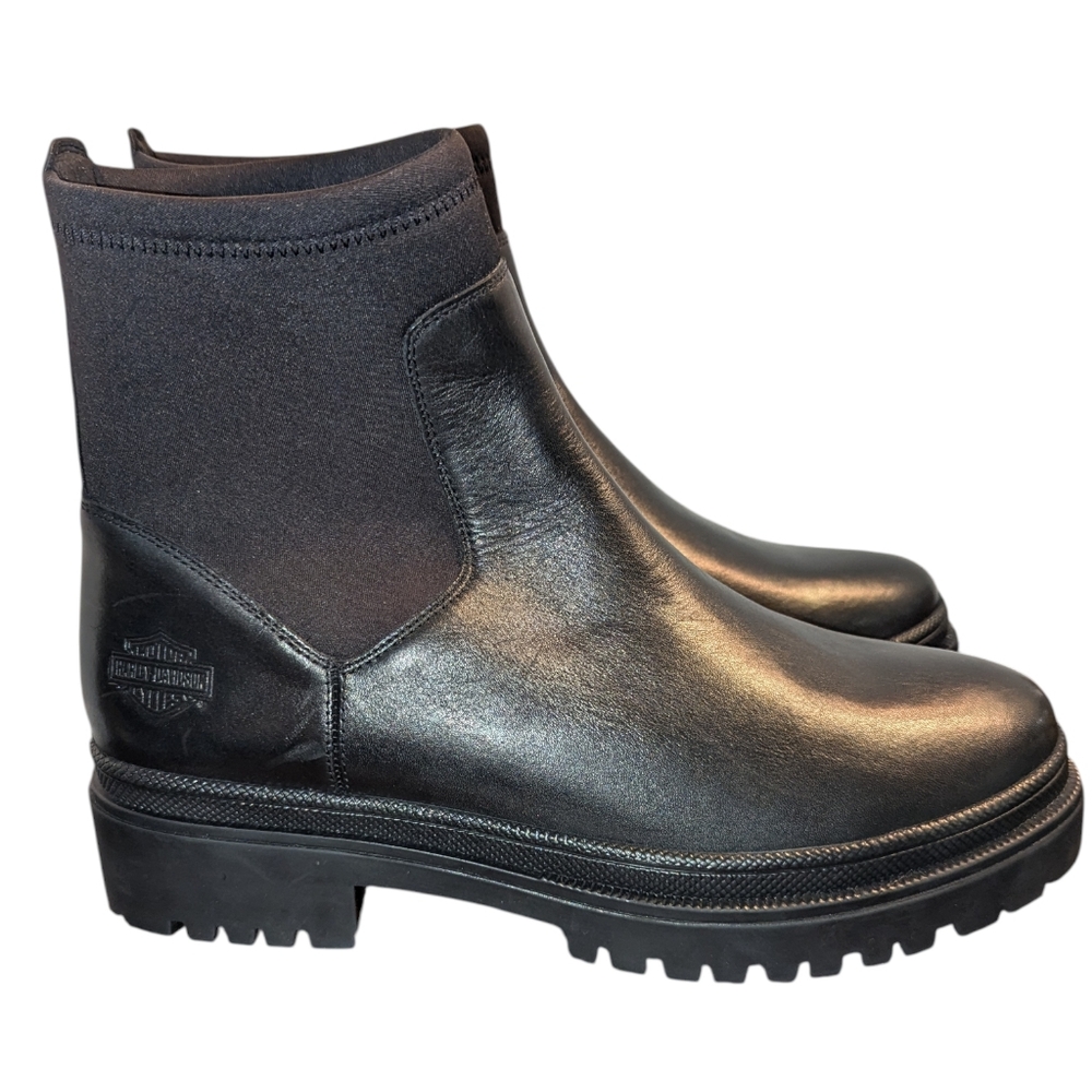 Harley-Davidson Women's Lenora 6-Inch Black Leather Fashion Boots D84782 sz 10